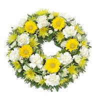 funeral-wreath-yellow-white-flowers