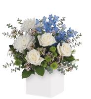 shimmer-arrangement-blue-white-flowers