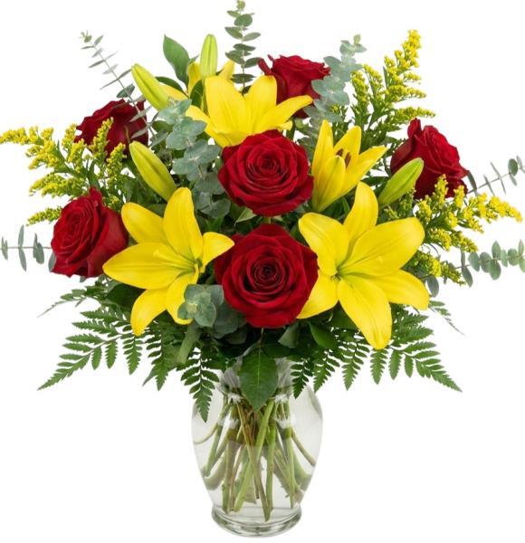 sunfire-bouquet-red-roses-and-yellow-lilies