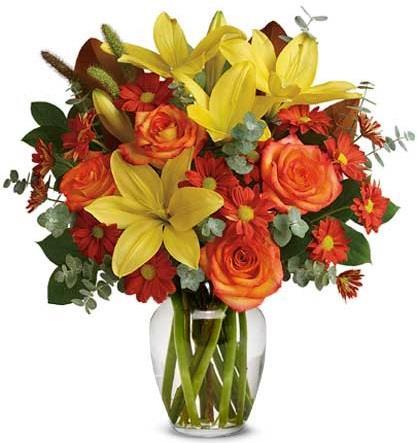 woodland-bouquet-orange-yellow-flowers